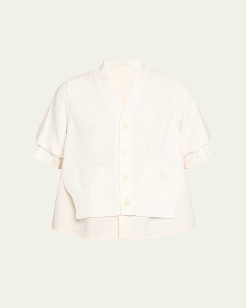 Button-Down Hybrid Knit & Suiting Shirt